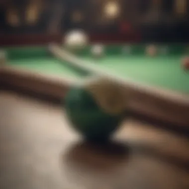 A close-up of a snooker cue striking the ball with precision