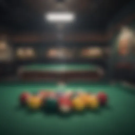 A captivating view of a snooker table with balls positioned strategically