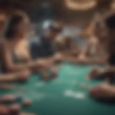 A close-up of a gaming table with excited players enjoying a promotional event.