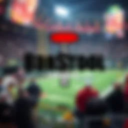 Barstool Sports logo with a background of sports events