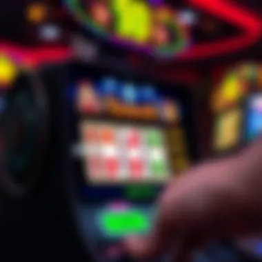 Engaging Slot Game Interface Close-up of a player engaging with an online slot game interface
