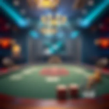 Digital Poker Table Showcase A visually stunning poker table setup in a digital format