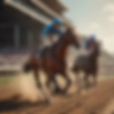 A jockey riding a horse down the stretch of the track