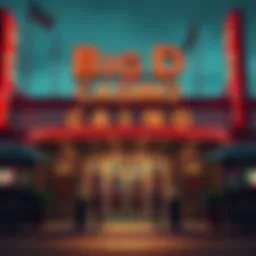 Exterior view of Big D Casino showcasing its vibrant signage and entrance