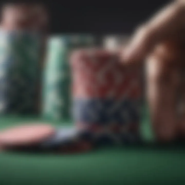 A close-up of a stack of poker chips symbolizing bankroll management