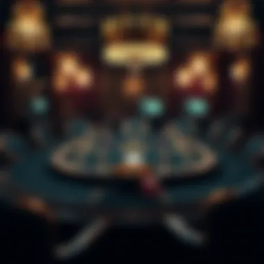 Elegant casino night setup with a poker table