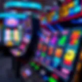 Colorful slot machine display with vibrant graphics