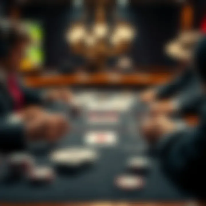 Strategic card game being played