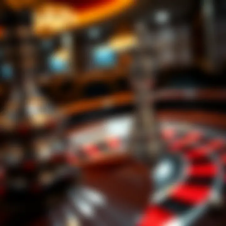 Close-up of a roulette wheel in action