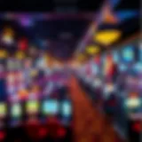 A panoramic view of a bustling Nevada casino showcasing vibrant gaming activities