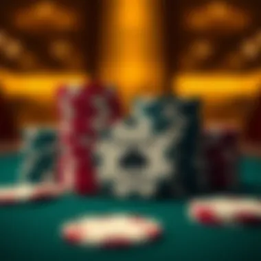 Elegant custom poker chip set showcasing various colors and designs.