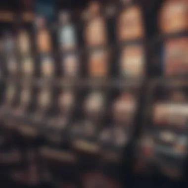 An array of modern video slot machines in a casino