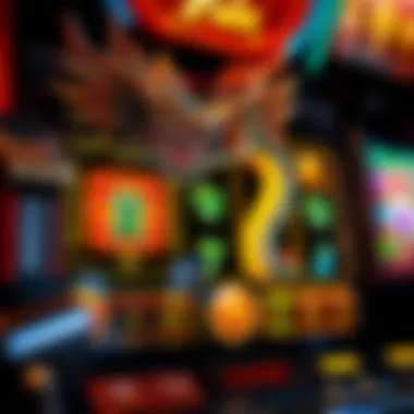 Gameplay Interface of the Dragon-Themed Slot Machine Gameplay interface of the dragon-themed slot machine highlighting features and controls