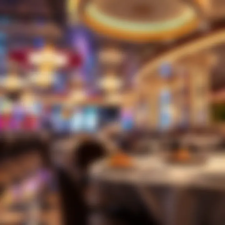 Elegant dining area within a casino featuring gourmet dishes