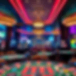 Luxurious casino interior showcasing gaming tables and vibrant atmosphere