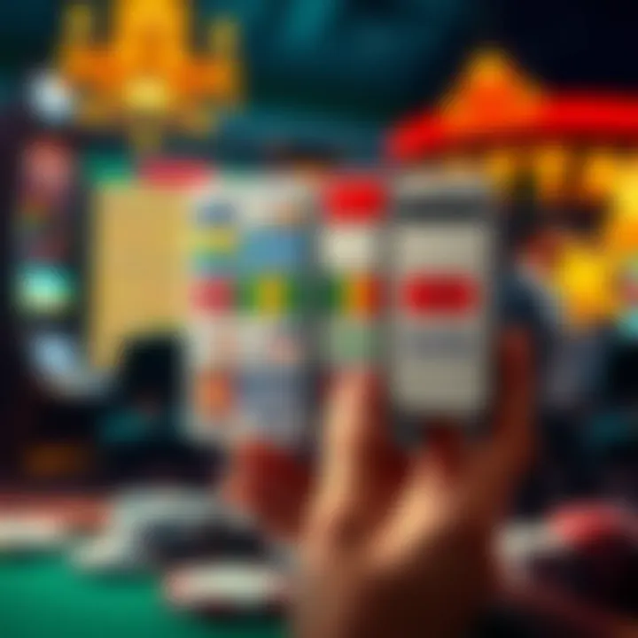 Illustration of various payment methods for online gambling