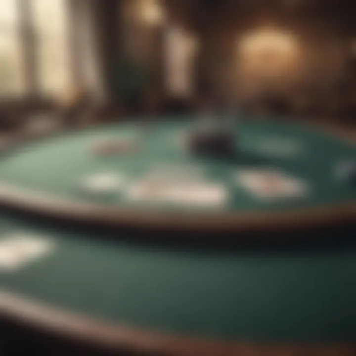 A serene environment of a virtual poker table