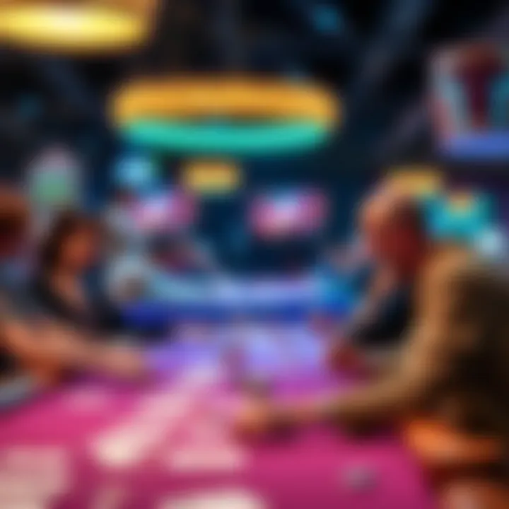 Vibrant atmosphere of a blackjack tournament