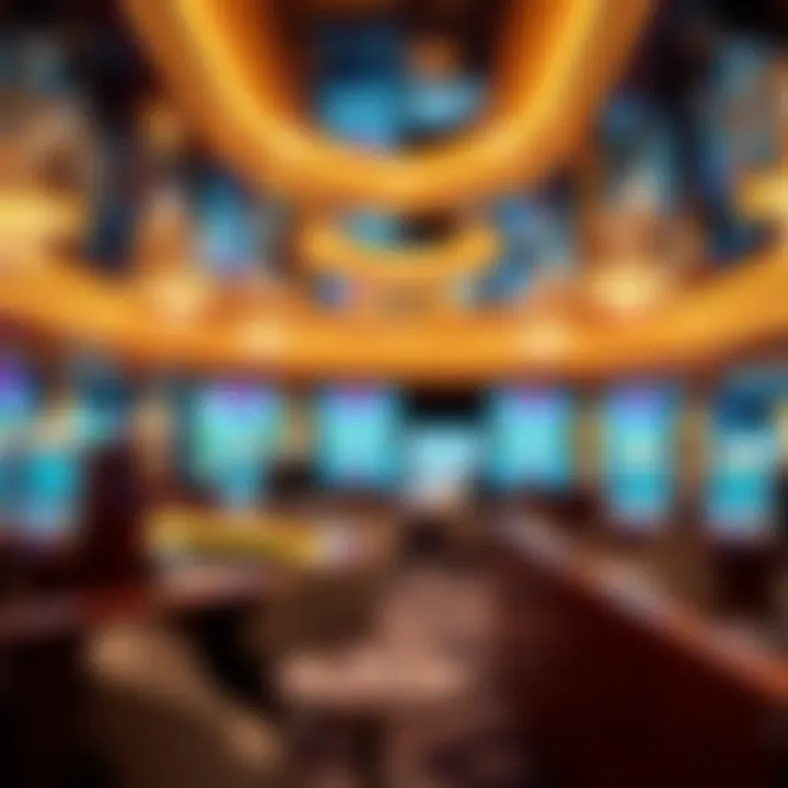 Luxurious interior of a casino cruise ship showcasing elegant gaming areas