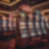 A vibrant display of Encore Boston's slot machines showcasing colorful graphics.
