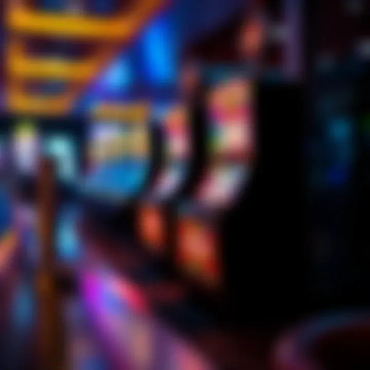 Illustration depicting vibrant penny slot machines in an online casino setting