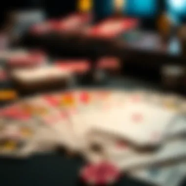 Colorful deck of cards spread on a table