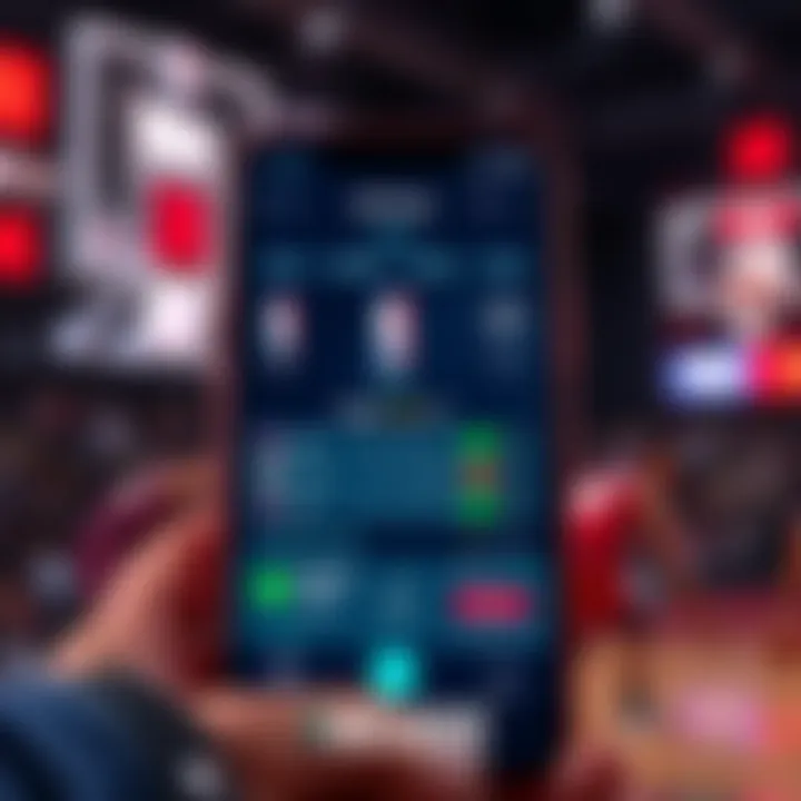 Visual representation of an NBA betting app interface