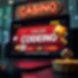 Illustration of online casino interface showcasing no deposit coupon codes