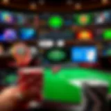 A collage of various online poker platforms showcasing different game interfaces