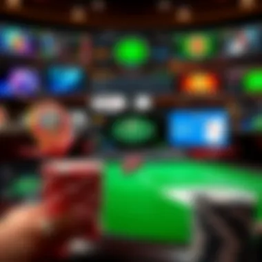 A collage of various online poker platforms showcasing different game interfaces