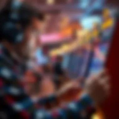 Player enjoying online slots on a device