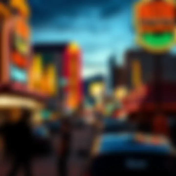 A scenic depiction of Reno at night, showcasing nightlife