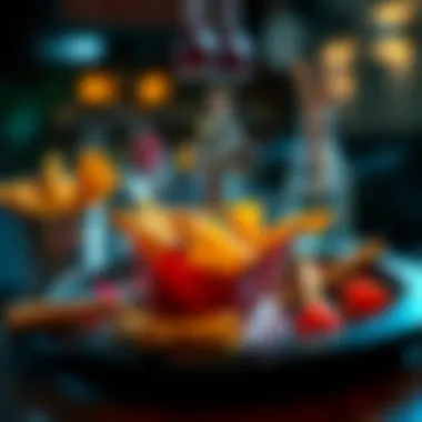 An abstract representation of decision-making with culinary elements.