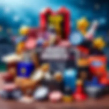 A vibrant collage of diverse prize items for bracket contests