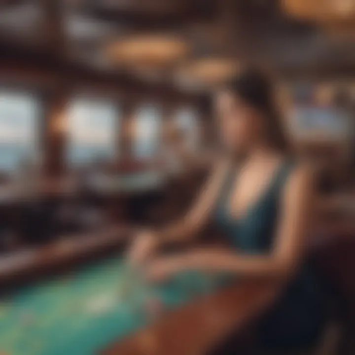 Exciting gaming table on a casino boat