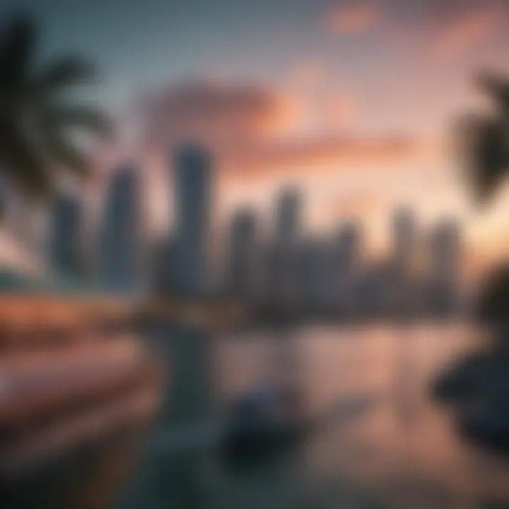 View of Miami skyline from a casino boat