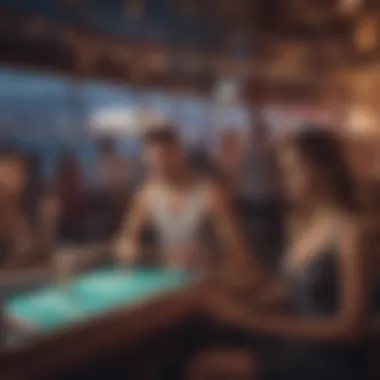 Group enjoying the nightlife on a casino boat