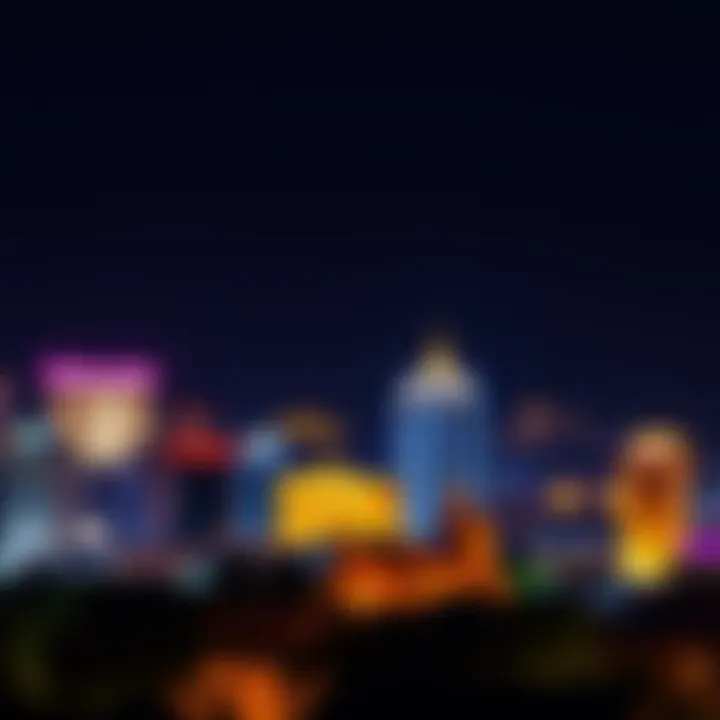 Overview of Athens skyline with prominent casinos