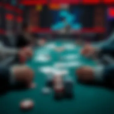 A strategic analysis of poker hands laid out on a virtual table.