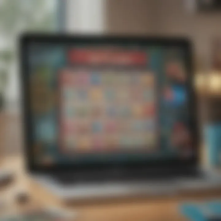 Online bingo platform interface on a computer screen