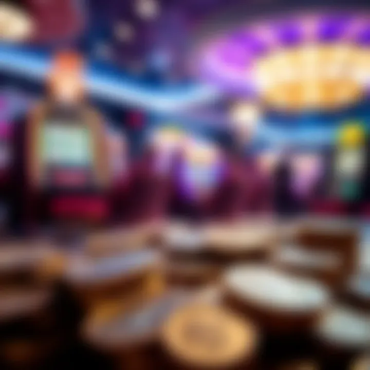 An array of free coins with a casino backdrop