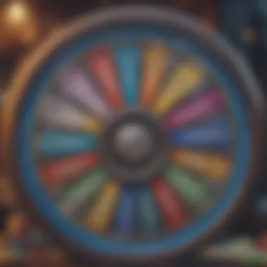 Colorful wheel showcasing potential prizes