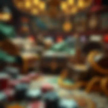 Adventure Game Elements in Casino Gaming An illustrated representation of various adventure-themed game elements, such as treasure chests and maps