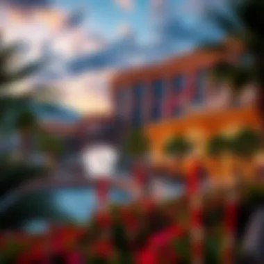 Casino Resort: Where Adventure Awaits A serene setting of a casino resort with adventure activities in the foreground, inviting players to explore
