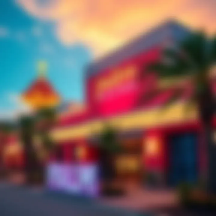 Palm Casino Exterior Exterior view of the Palm Casino showcasing its vibrant architecture