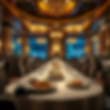 Lavish dining area showcasing gourmet cuisine