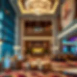 Luxurious casino resort lobby with elegant decor