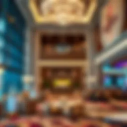 Luxurious casino resort lobby with elegant decor