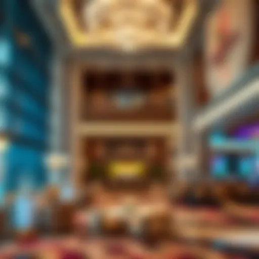 Luxurious casino resort lobby with elegant decor