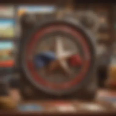 Detailed symbols and icons representing Texan culture